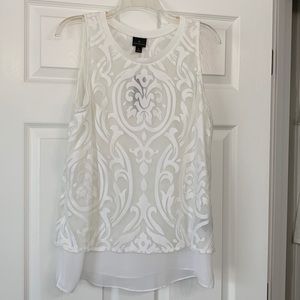 Worthington white sleeveless blouse NWT